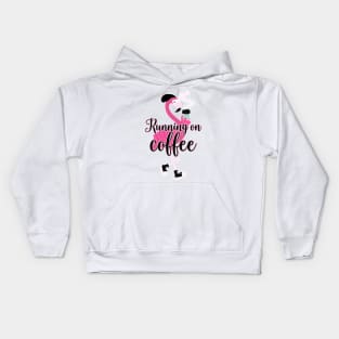 Flamingo Running on Coffee Cute Cafe Pattern Hipster Flamingos Kids Hoodie